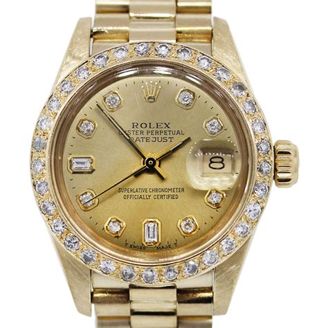 rolex lady datejust 18k gold.